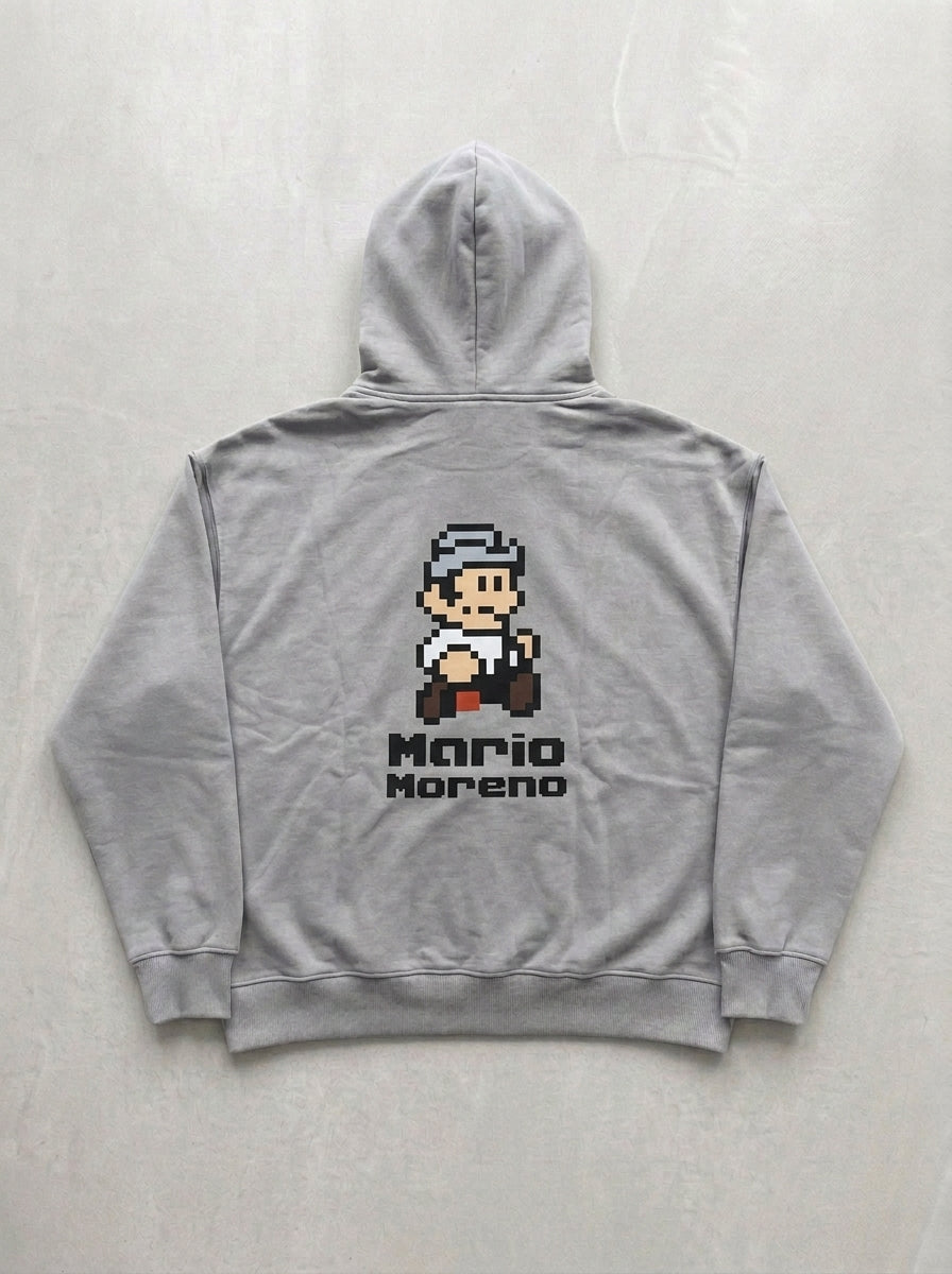 Mario Moreno Pixel Hoodie - Silver - back