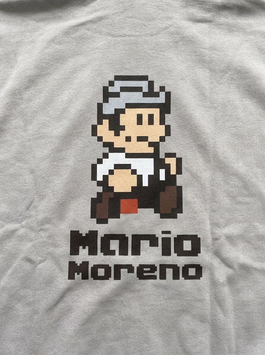 Mario Moreno Pixel Hoodie - Silver - back print close-up