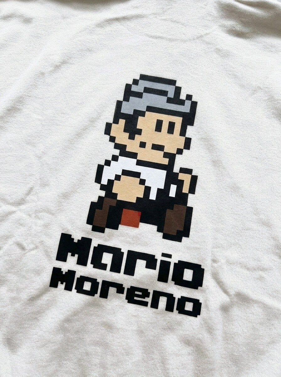 Mario Moreno Pixel Hoodie - Off-White - back print close-up