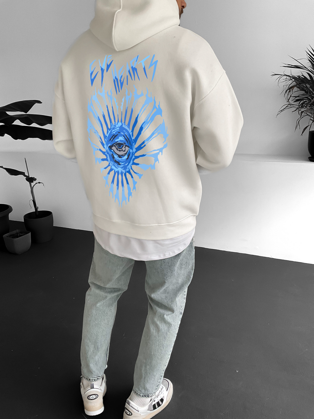 Off-White "Eye Hearts" Printed Oversize Hoodie - Broek