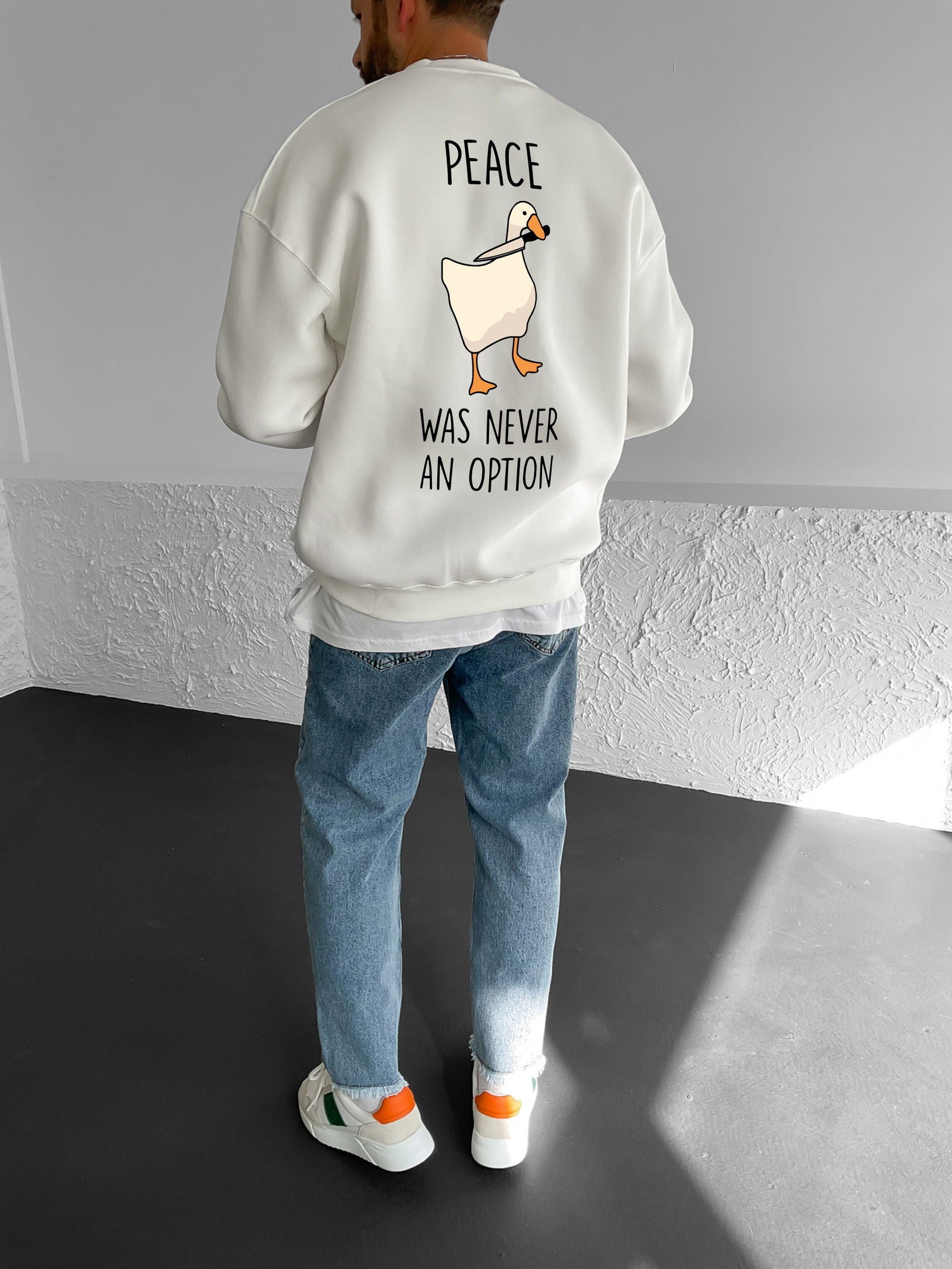 Off-White "Peace" Printed Oversize Sweatshirt - Broek
