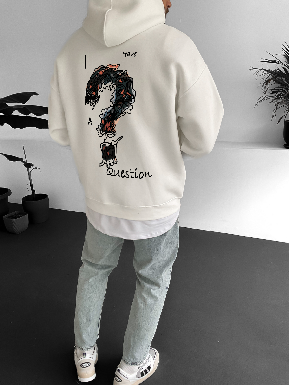 Off-White "Question" Printed Oversize Hoodie - Broek