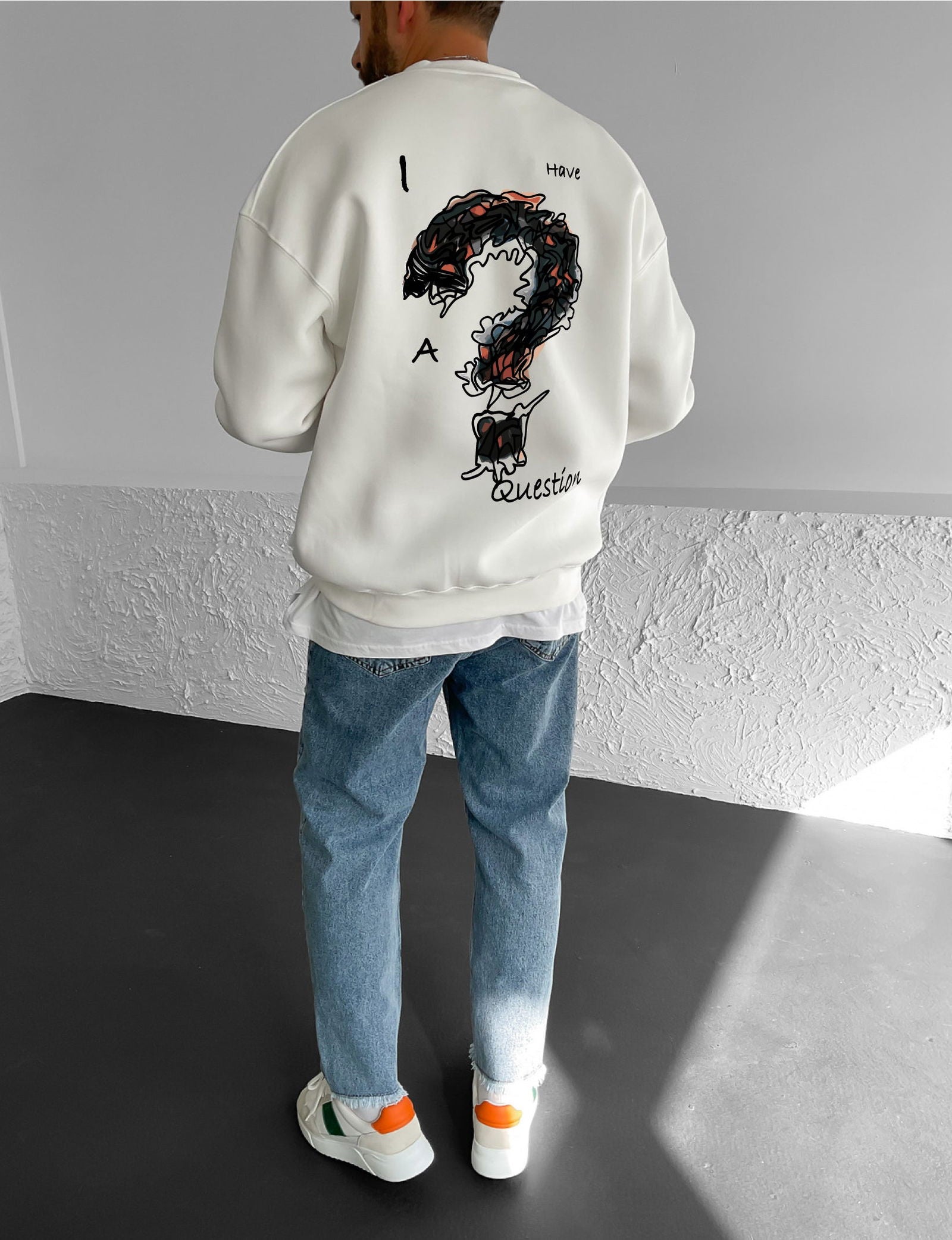 Off-White "Question" Printed Oversize Sweatshirt - Broek