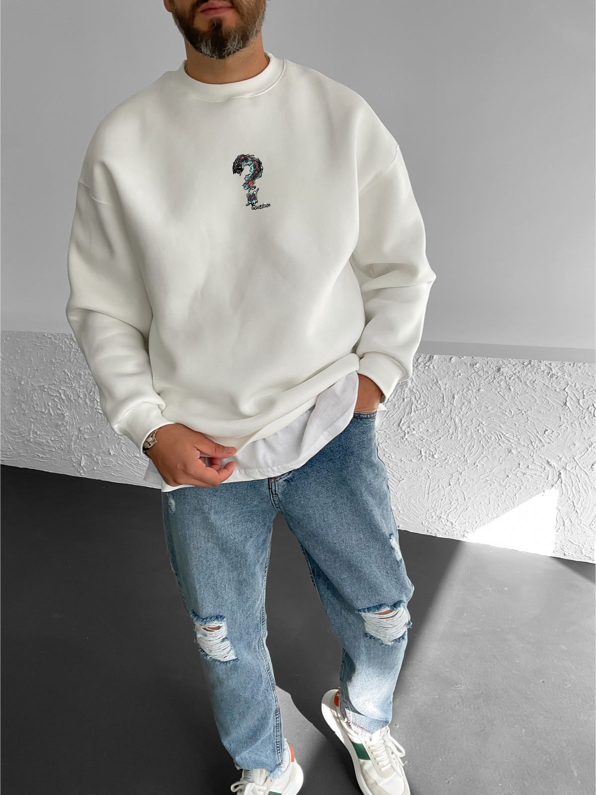 Off-White "Question" Printed Oversize Sweatshirt - Broek