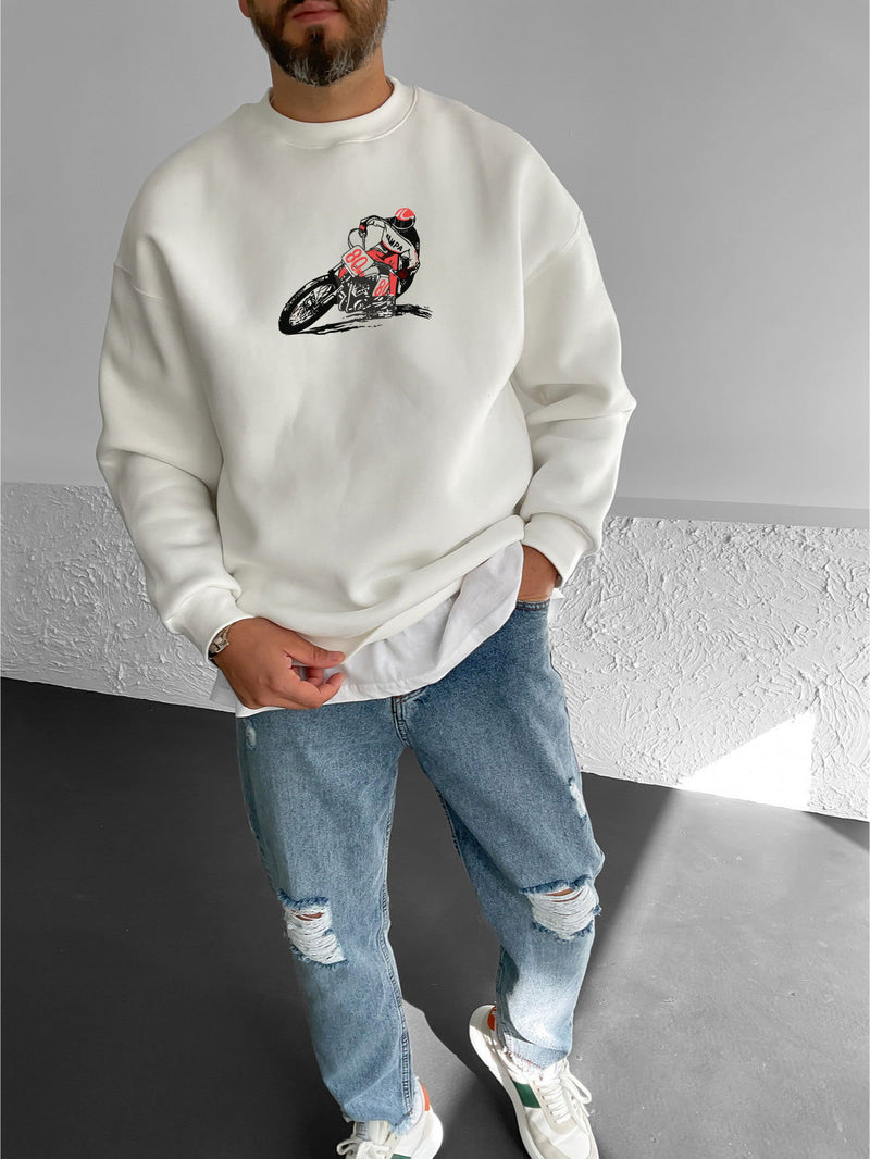 Off-White "Racing" Printed Oversize Sweatshirt