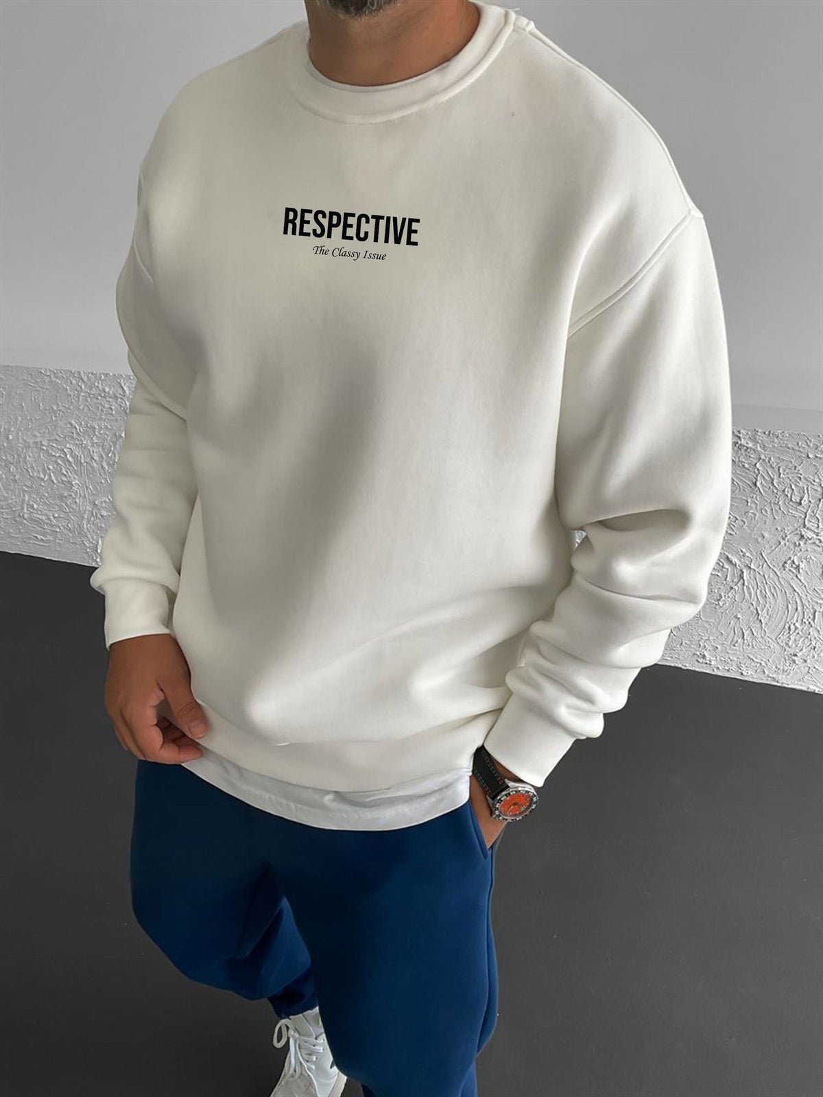 Off-White "Respective " Printed Oversize Sweatshirt - Broek