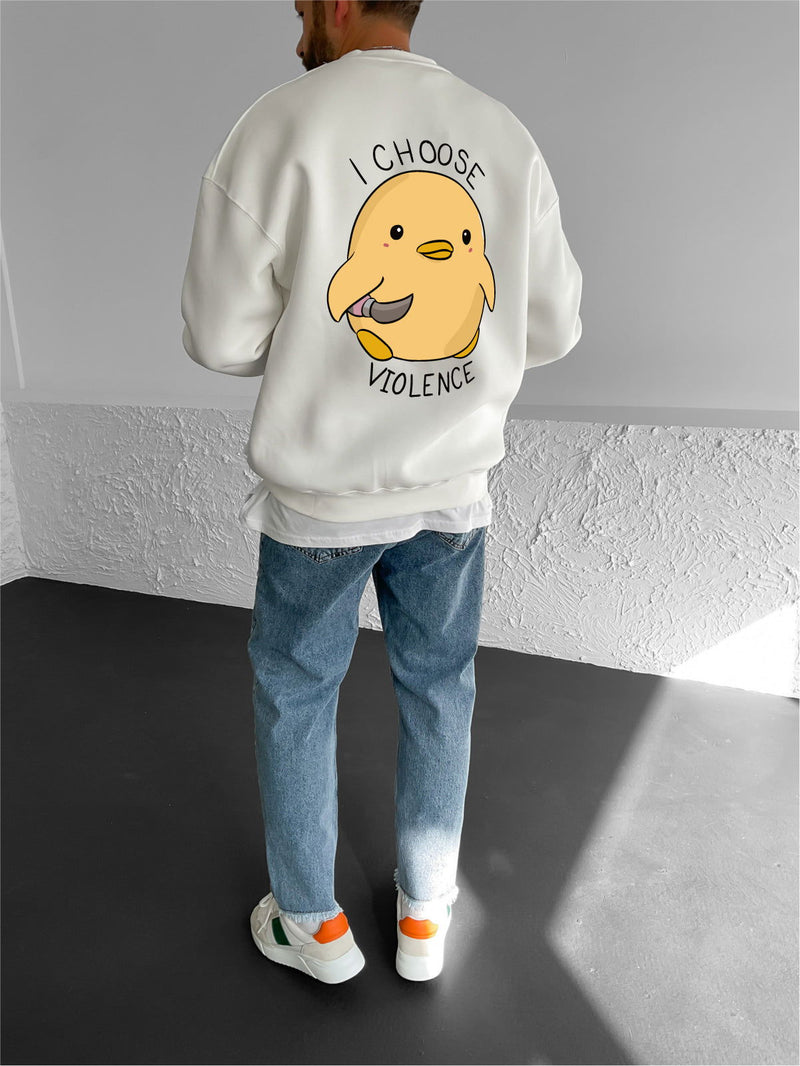 Off-White "Violence" Printed Oversize Sweatshirt