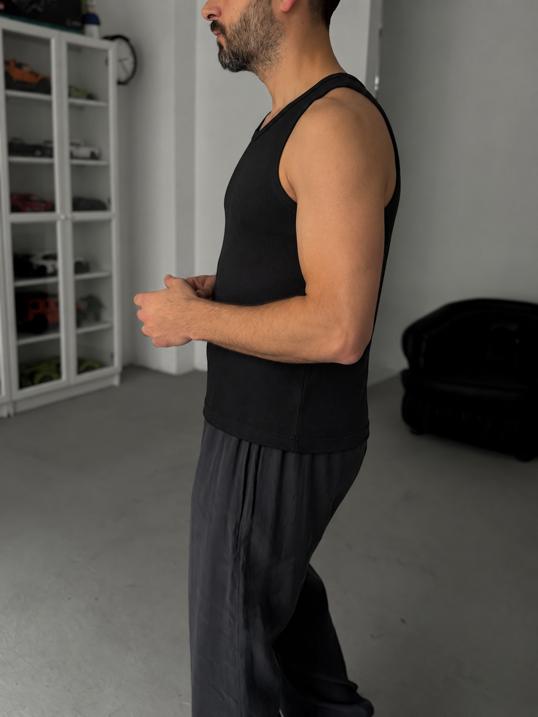 Ribbed Tank Top - Black