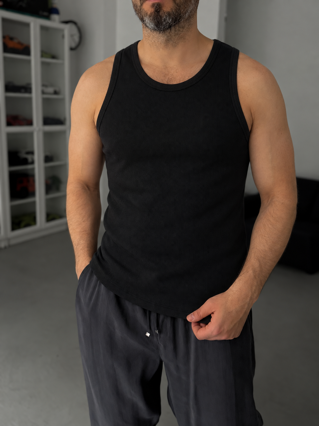 Ribbed Tank Top - Black