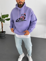 Purple "Racing" Printed Oversize Hoodie - Broek