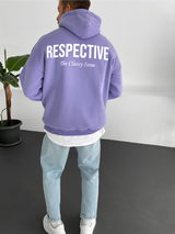 Purple "Respective " Printed Oversize Hoodie - Broek