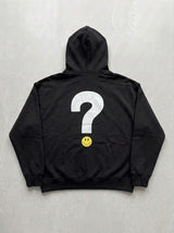 Question Mark Smiley Hoodie - Black - back