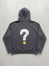 Question Mark Smiley Hoodie - Smoked - back