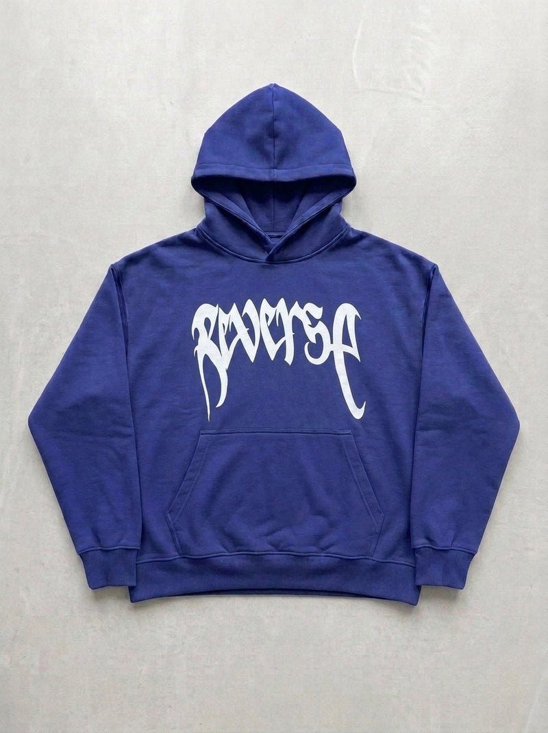 Reverse Gothic Hoodie - Royal Blue