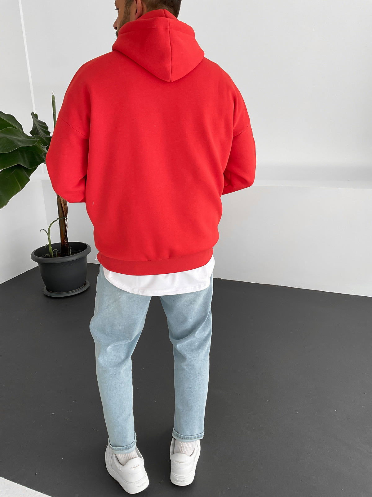 Red "12:12" Printed Oversize Hoodie - Broek