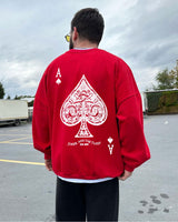 Red "Ace" Printed Oversize Sweatshirt - Broek