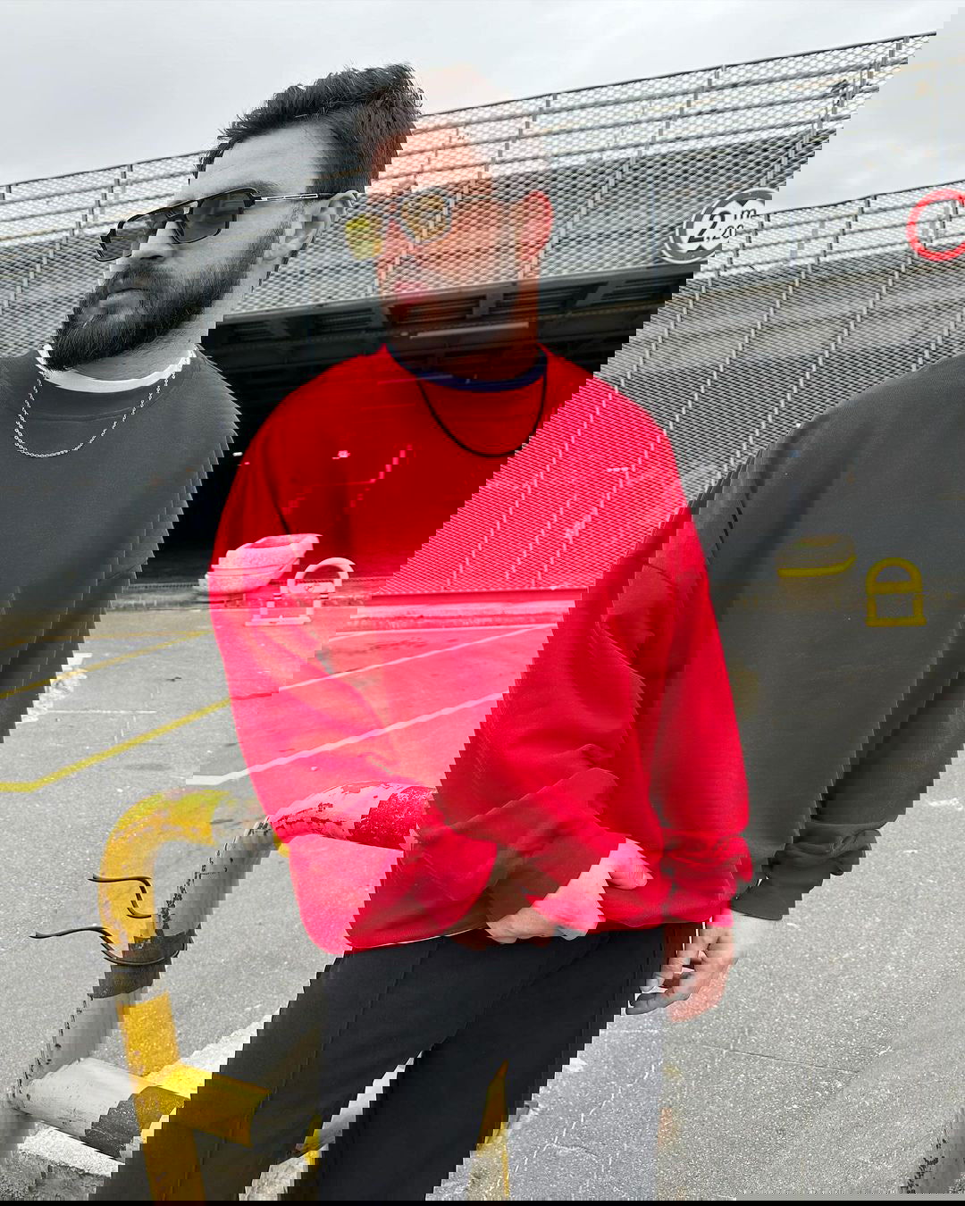 Red Basic Oversize Sweatshirt - Broek