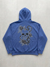 Skull & Snake Hoodie - Baby Blue - back