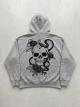 Skull & Snake Hoodie - Silver - back