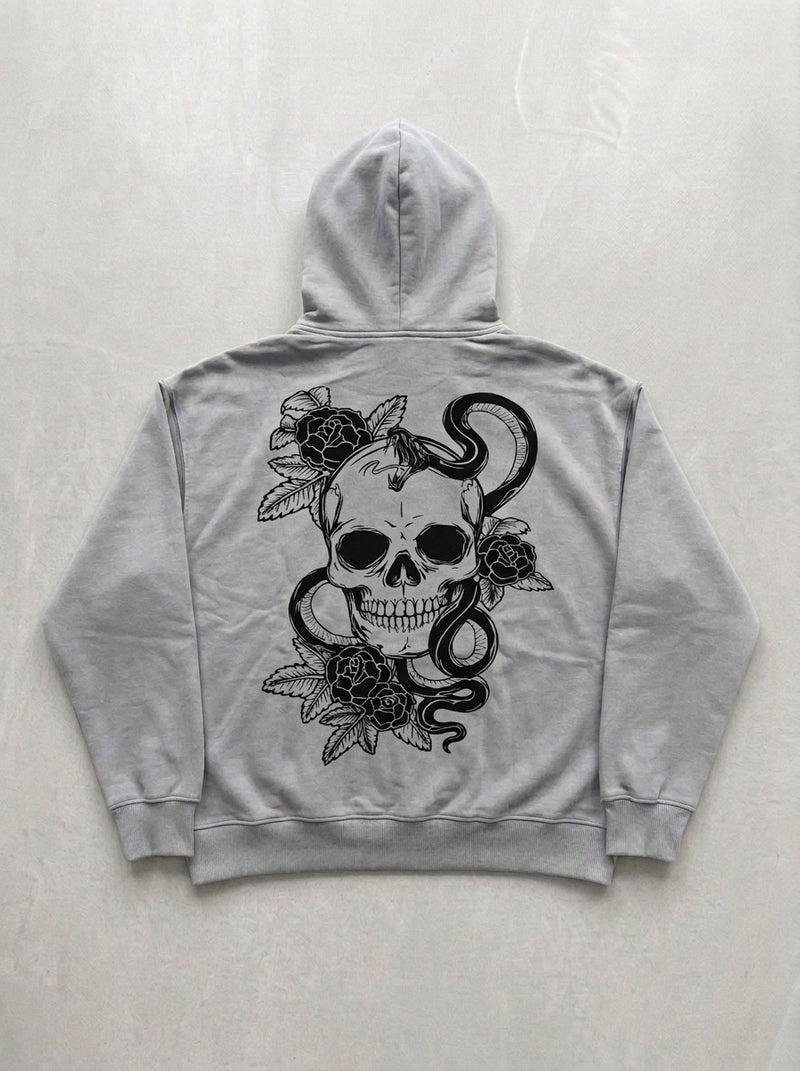 Skull & Snake Hoodie - Silver