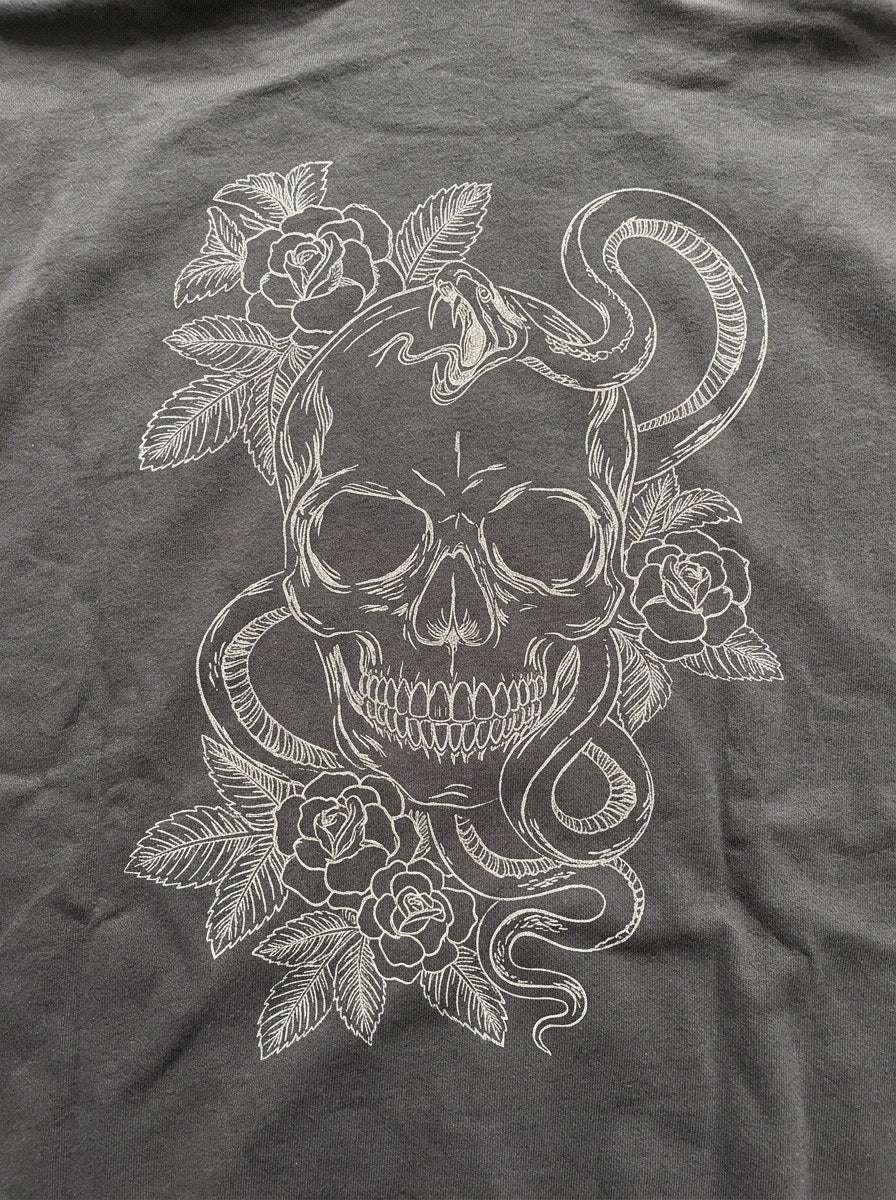 Skull & Snake Hoodie - Smoked - back print close-up