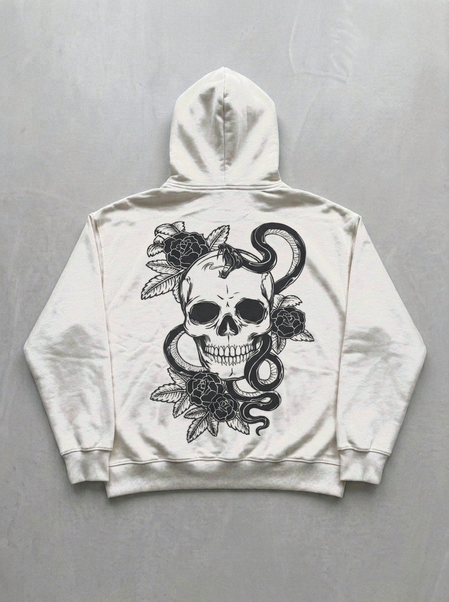 Skull & Snake Hoodie - Off-White - back