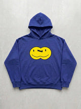 Double Smiley Hoodie - Royal Blue - front