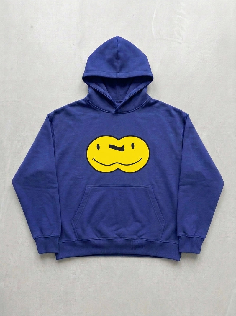 Double Smiley Hoodie - Royal Blue