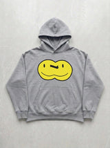 Double Smiley Hoodie - Silver - front