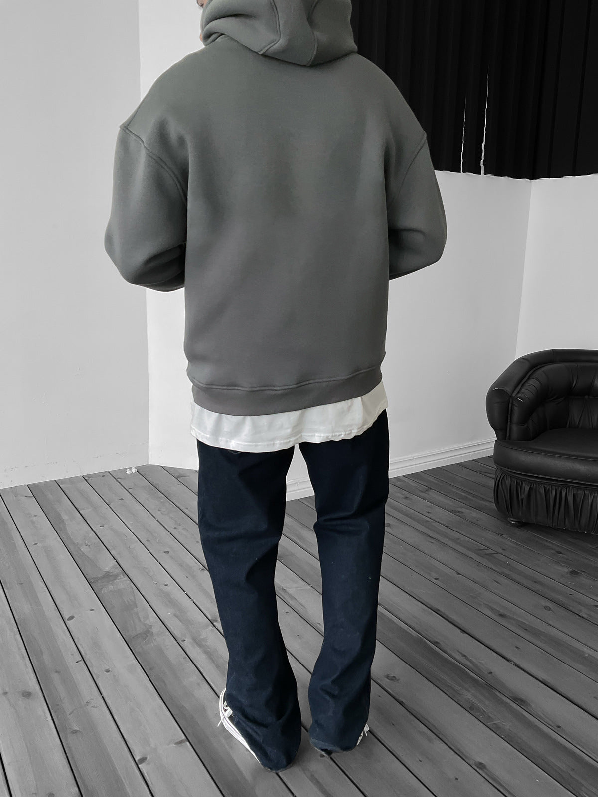 Smoked "11:11" Printed Oversize Hoodie - Broek