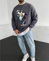 Smoked "Cat" Printed Oversize Sweatshirt - Broek