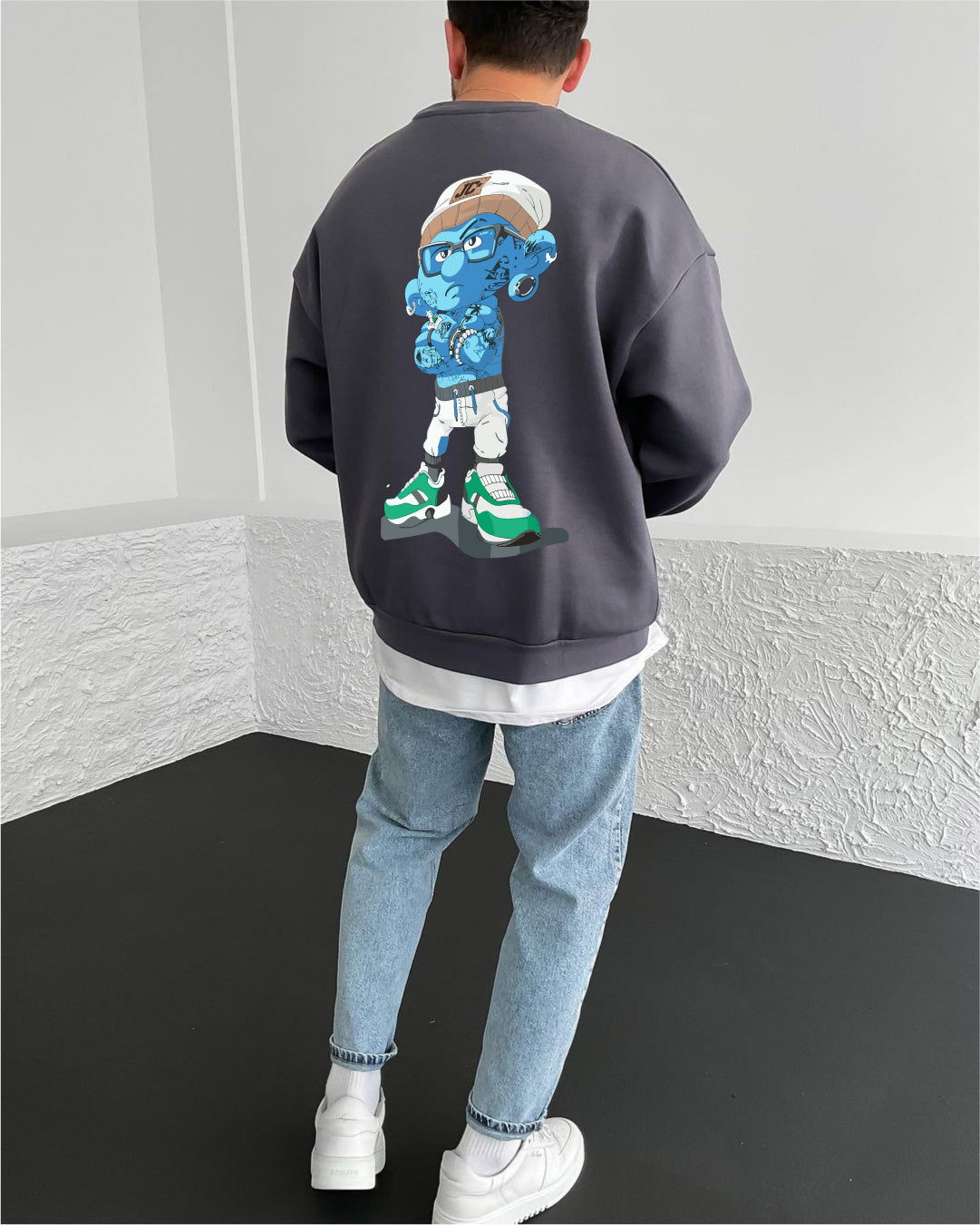 Smoked "Crime" Printed Oversize Sweatshirt - Broek