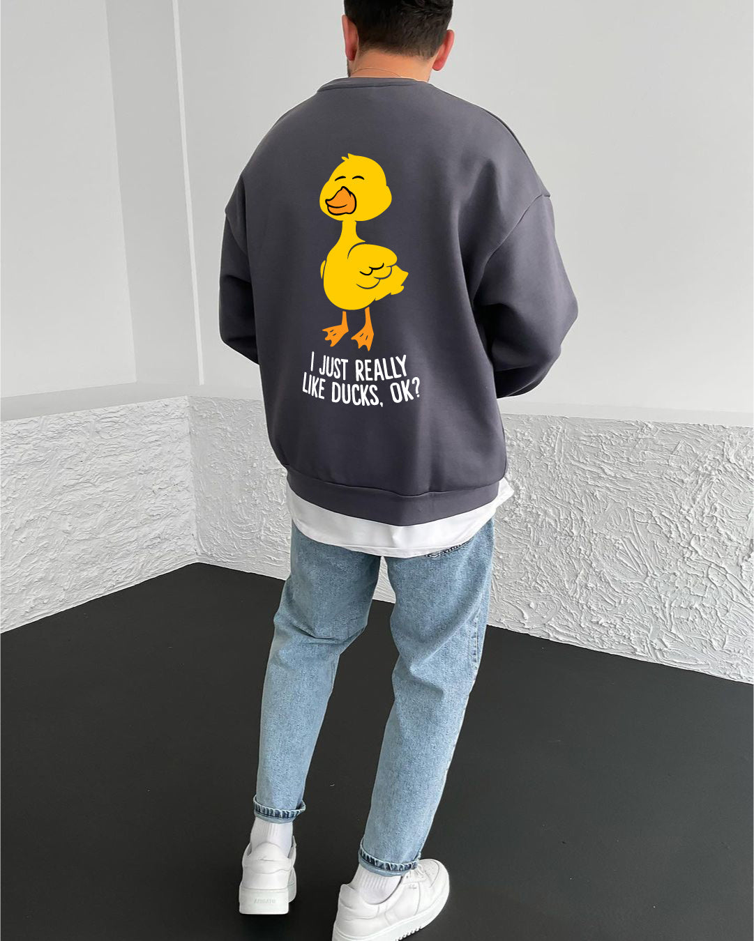 Smoked "Duck Lover" Printed Oversize Sweatshirt - Broek