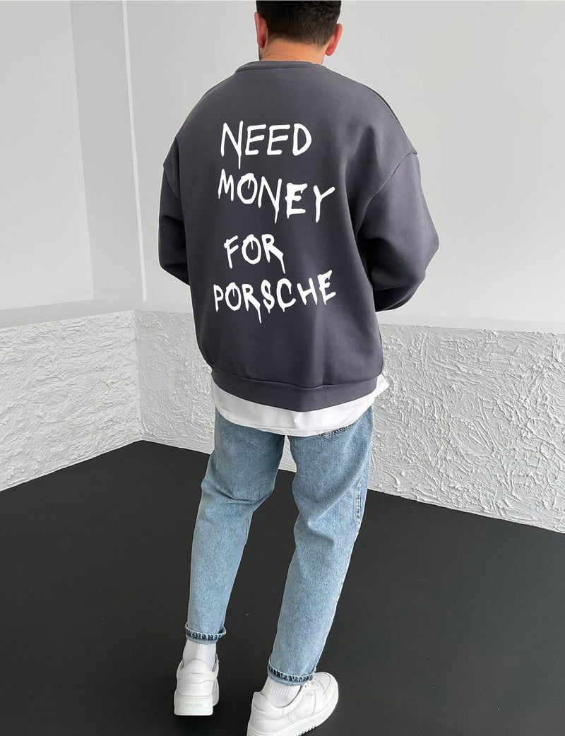 Smoked "Porsche" Printed Oversize Sweatshirt