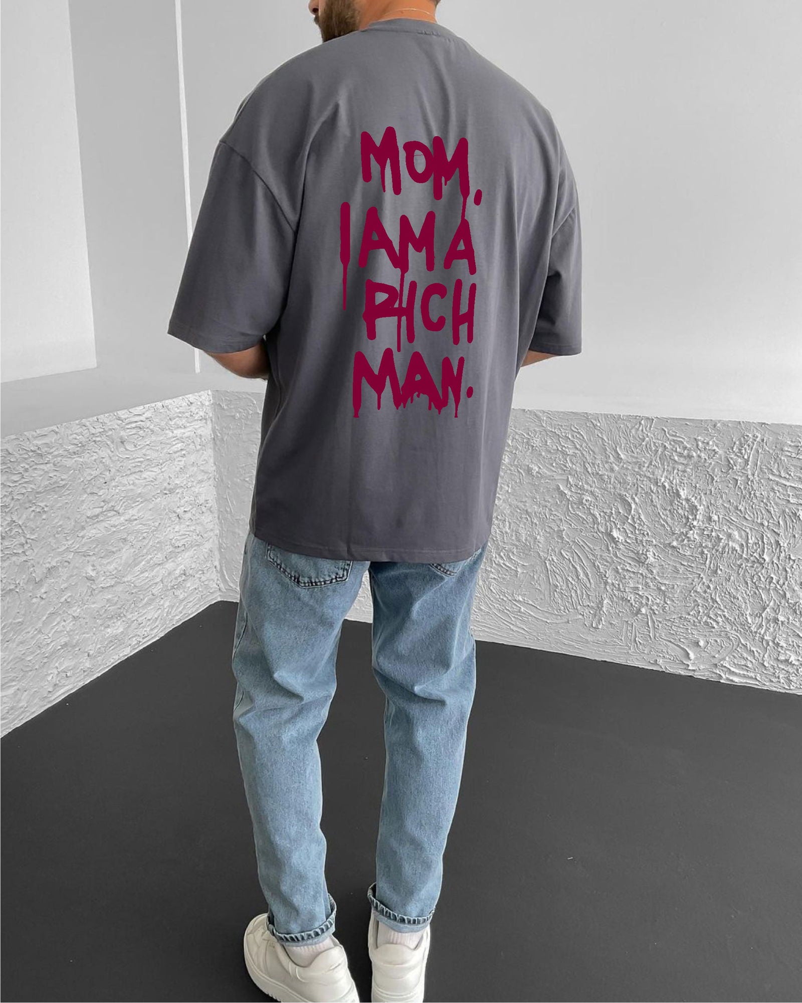 Smoked "Success" Printed Oversize T-Shirt - Broek