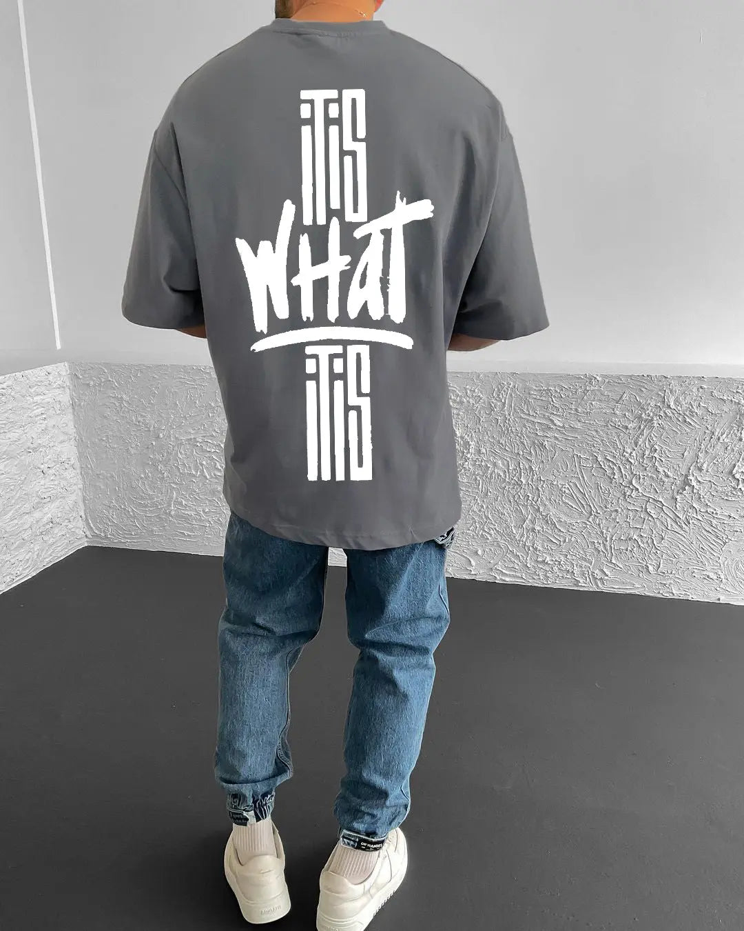 Smoked What Printed Oversize T-Shirt - Broek