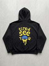 Tired See You Hoodie - Black - back