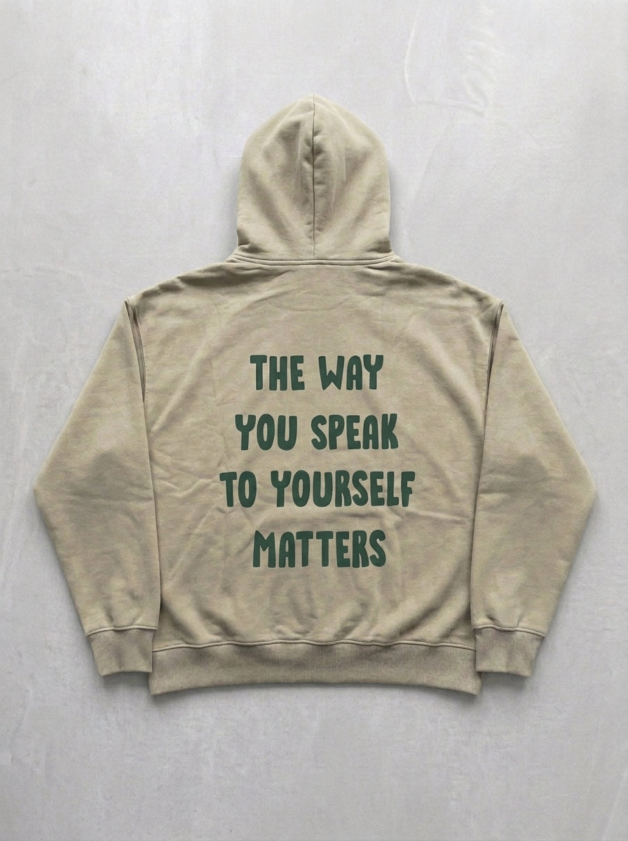 The Way You Speak Hoodie - Beige - back