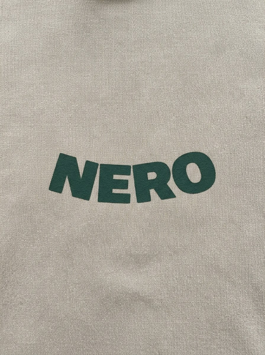The Way You Speak Hoodie - Beige - front print close-up