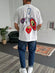 White "777" Printed Oversize T-Shirt - Broek