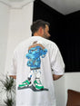White "Crime" Printed Oversize T-Shirt