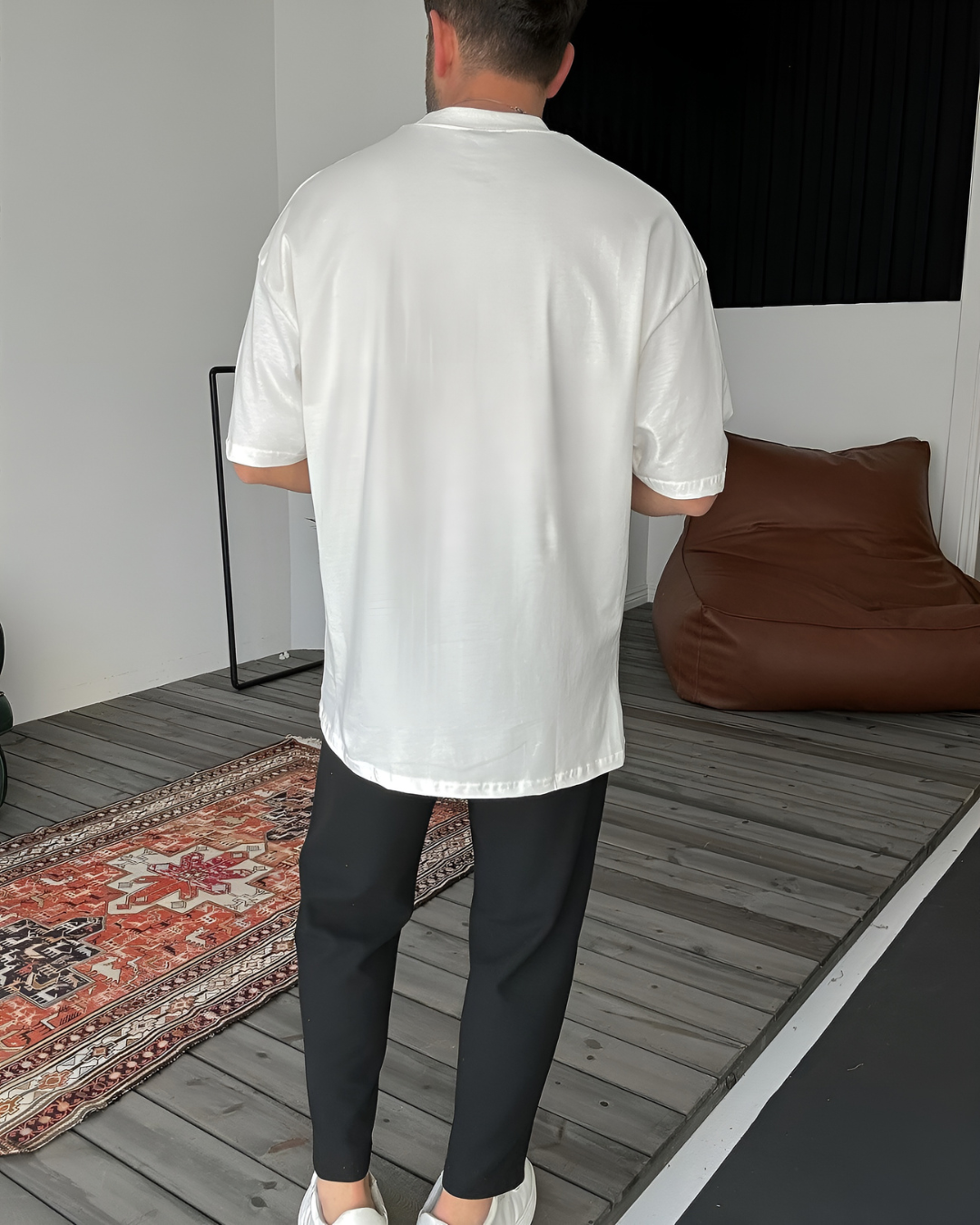 White "Eagle" Printed Oversize T-Shirt - Broek