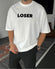 White "Loser" Printed Oversize T-Shirt - Broek