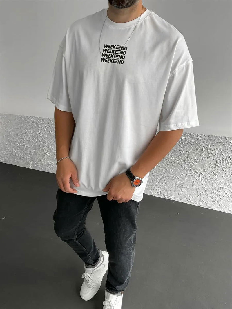 White Weekend Printed Oversize T-Shirt