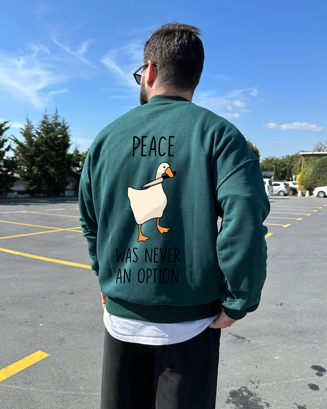 Crewneck Duck Peace Olive Green