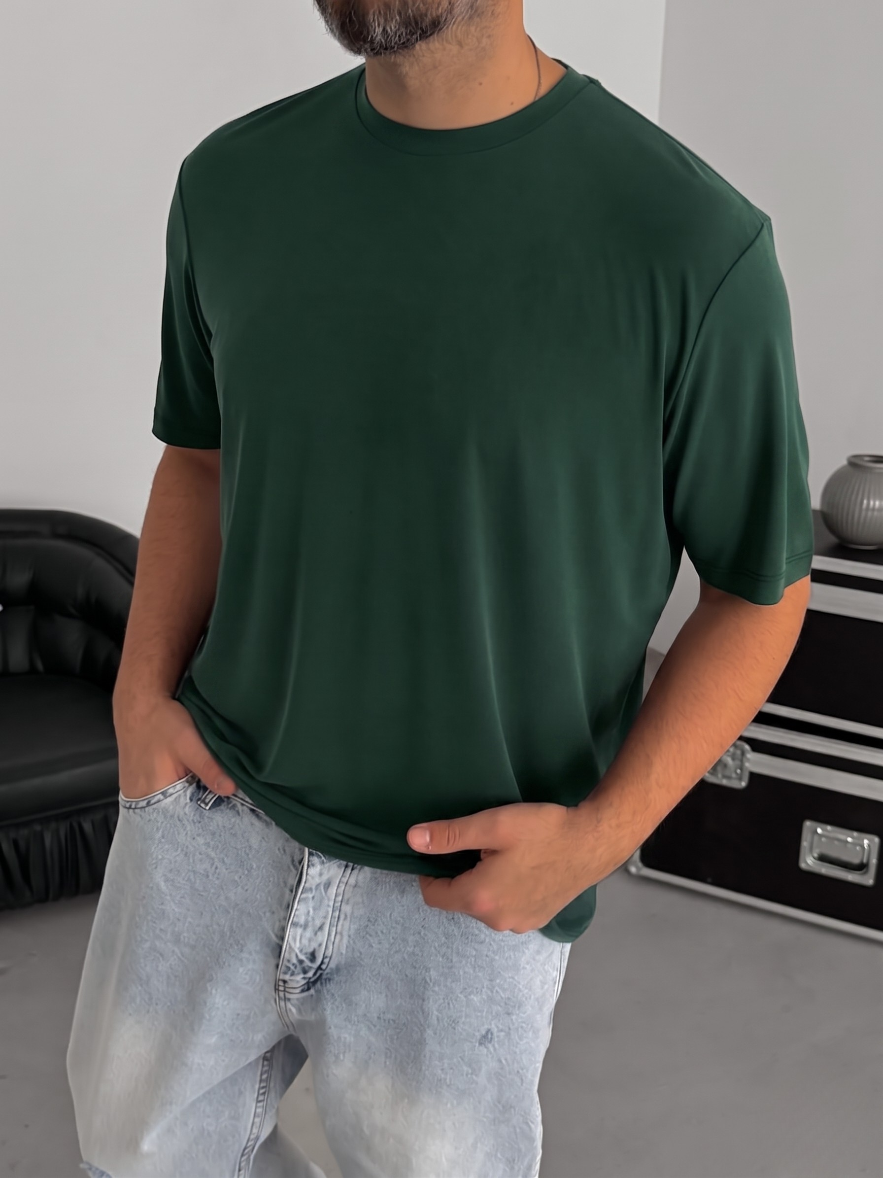 Dark Green Regular Fit T-Shirt