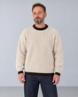 Contrast Trim Knit Sweater - Beige
