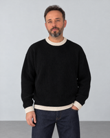 BROEK black contrast-trim knit sweater - male close front