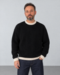 Contrast Trim Knit Sweater - Black