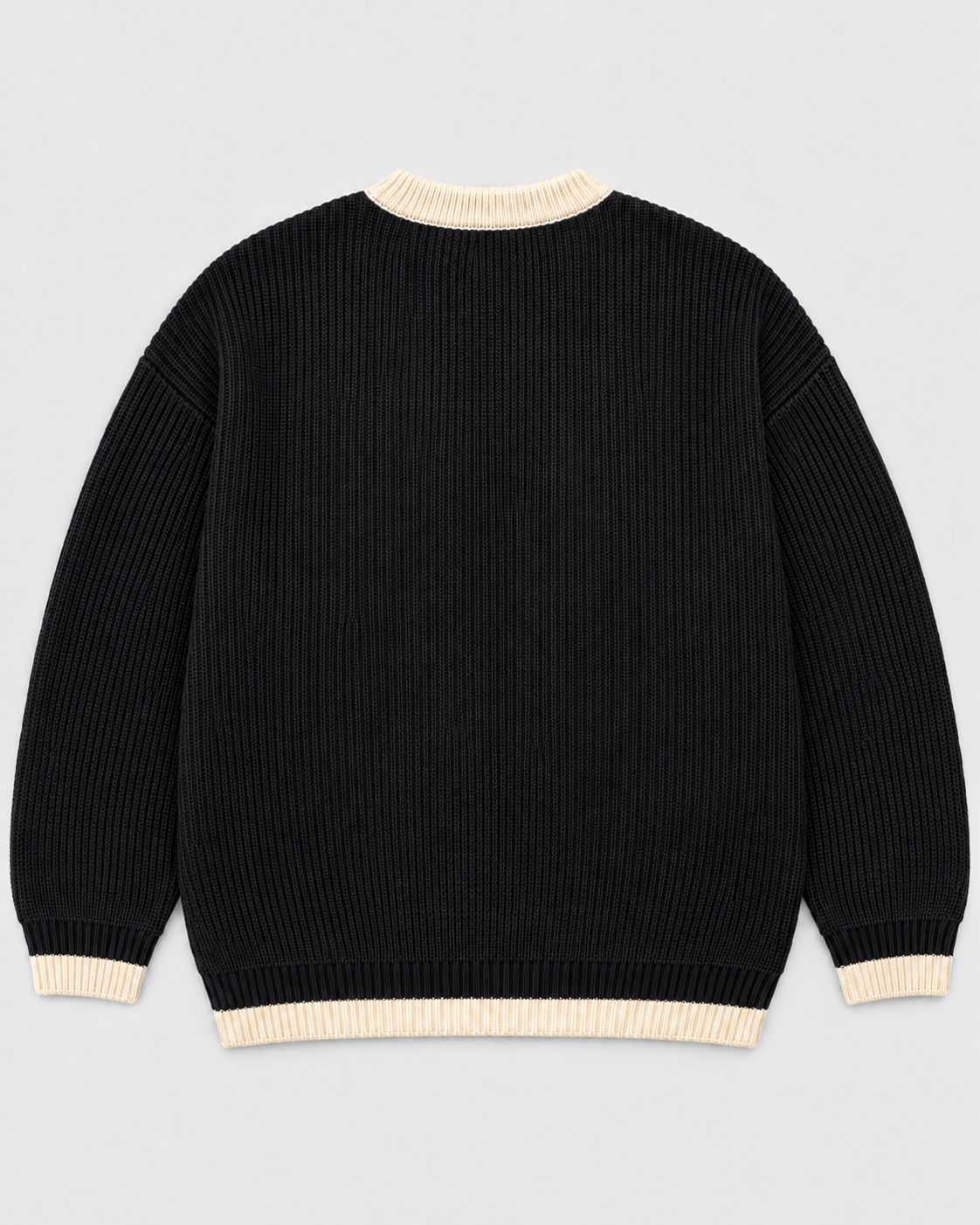 BROEK black contrast-trim knit sweater - flat back